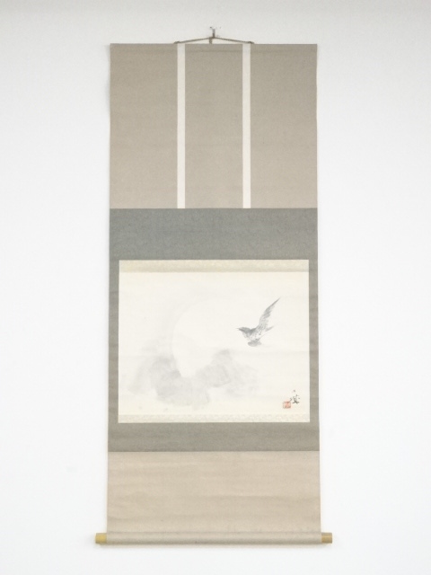 森月城筆　杜鵑　肉筆紙本掛軸（共箱）